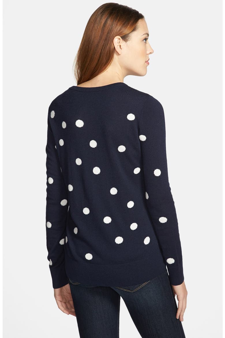 'Dots' Intarsia Sweater, Alternate, color, NAVY/ IVORY