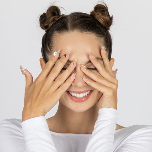 3h Nails Lunar Bloom Luxury Handmade Press On Nails In Sand