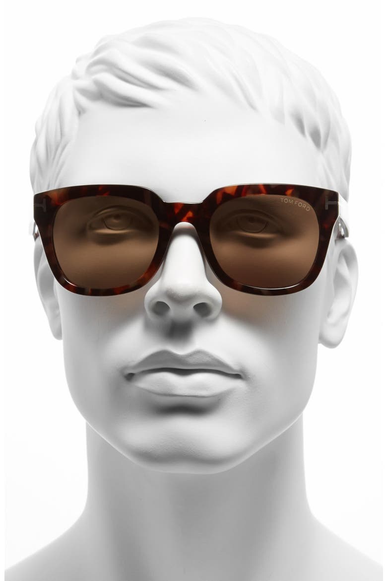 'Campbell' 53mm Sunglasses, Alternate, color, SHINY DARK HAVANA