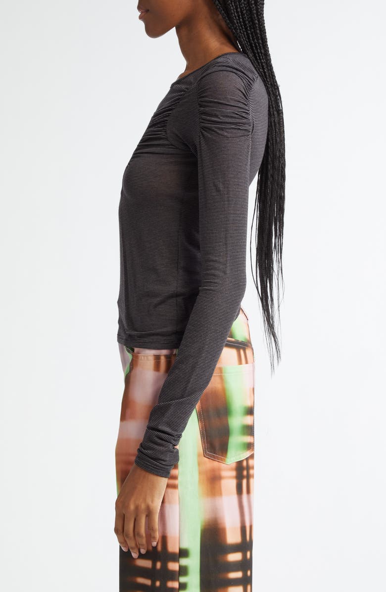 Collina Strada Arc Stripe Ruched Long Sleeve Top, Alternate, color, 