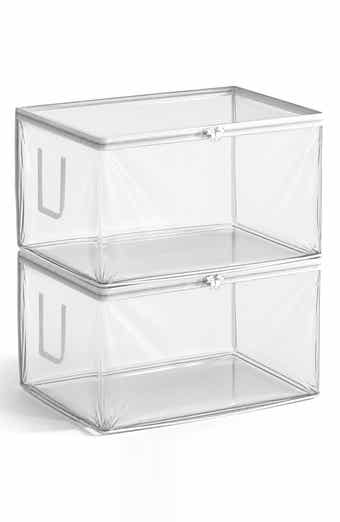 Set of 2 Foldable Clear Storage Bins