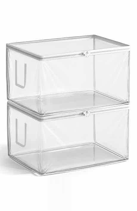Set of 2 Foldable Clear Storage Bins