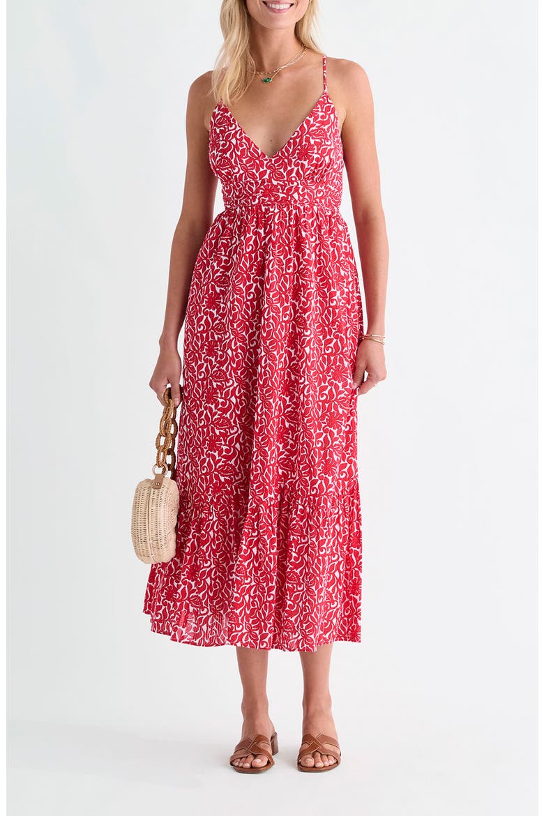 Sconset Cotton Seersucker Maxi Sundress, Main, color, LIGHTHOUSE RED LEILA