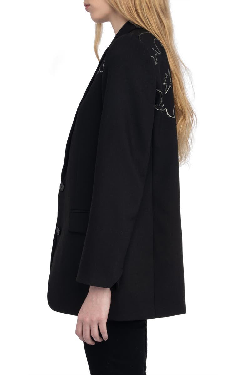 Zadig & Voltaire Viva Rhinestone Detail Jacket, Alternate, color,
