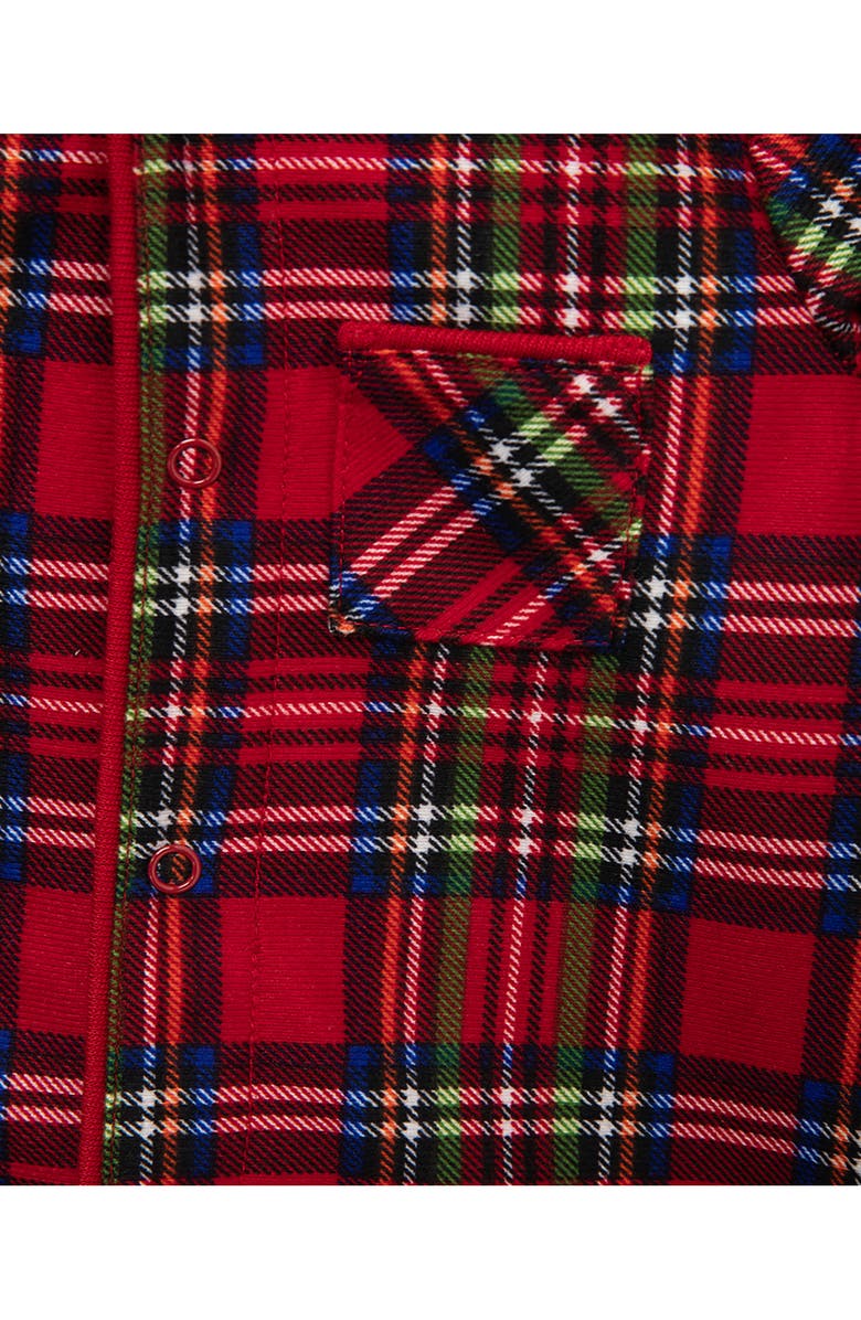 Little Me Plaid Footie, Alternate, color, Red Plaid
