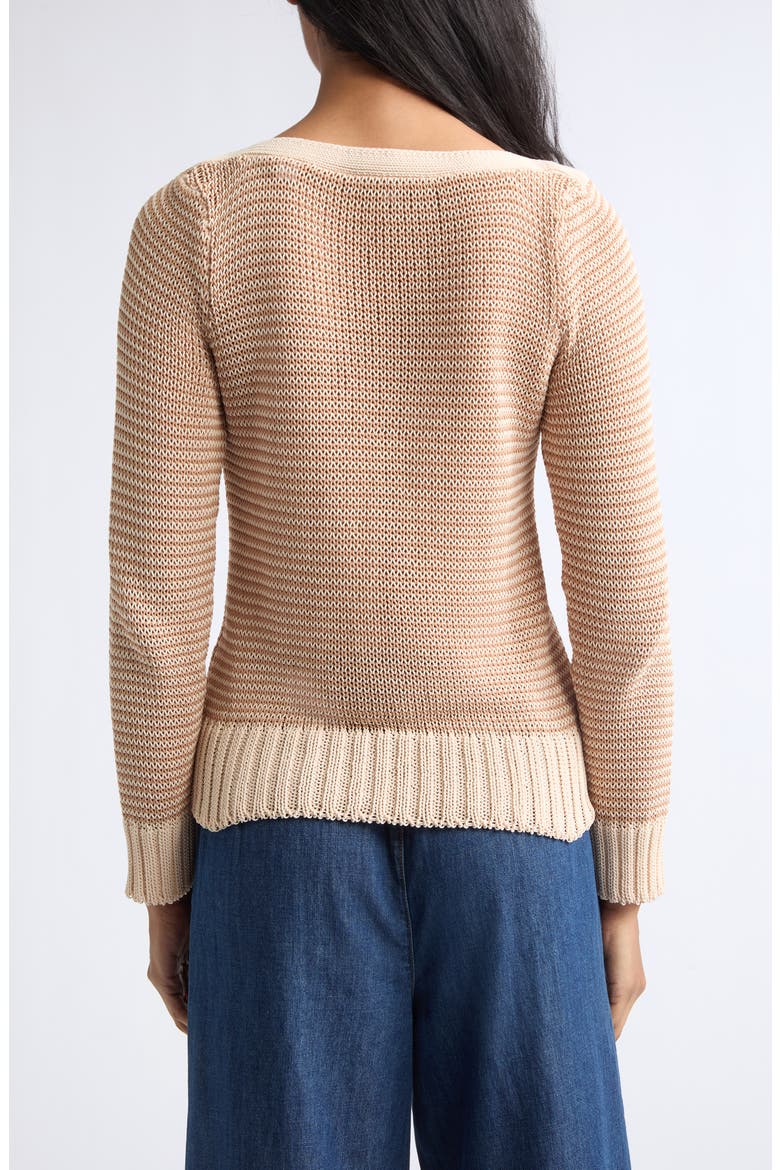 Orlian Stripe Stretch Cotton Sweater, Alternate, color, CHAI ECRU