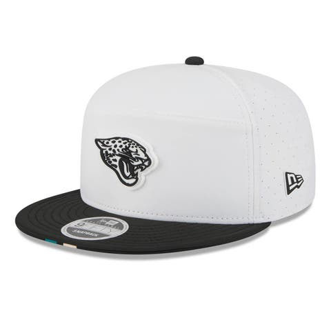 Men's New Era  White/Black Jacksonville Jaguars 2025 NFL Training Camp Split Panel 9FIFTY Snapback Hat