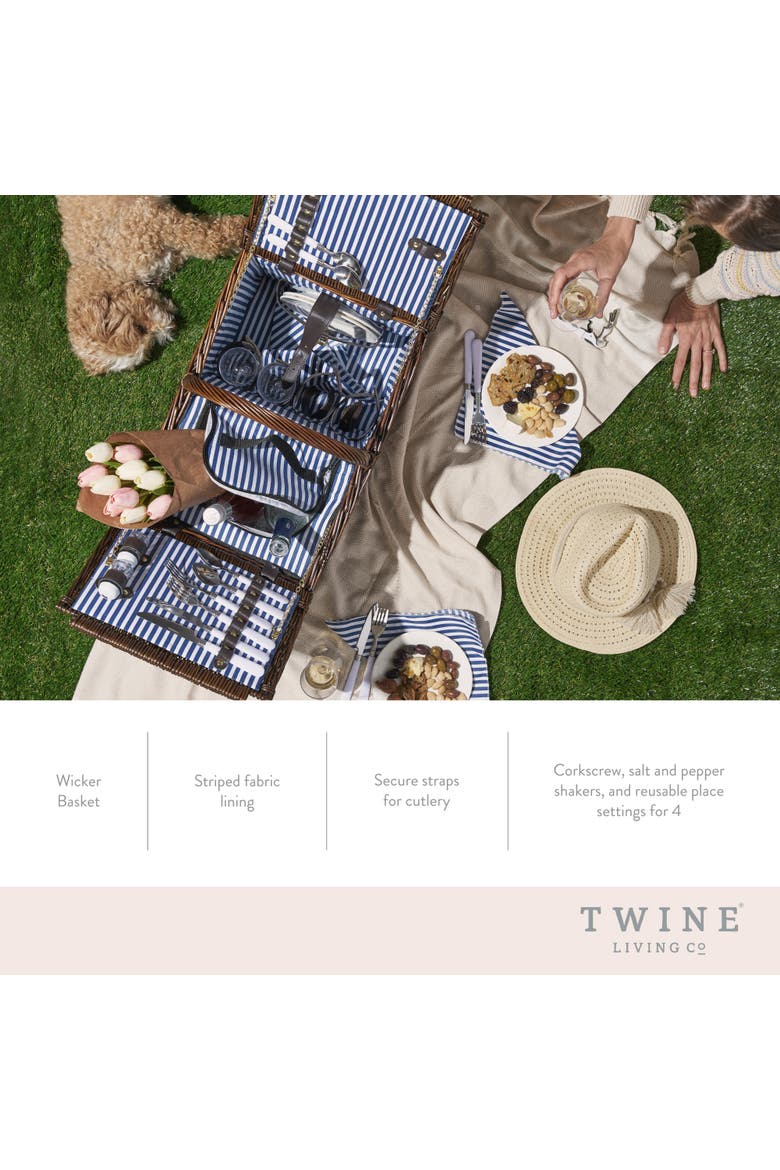 Cape Cod Wicker Picnic Basket Set, Alternate, color, Brown