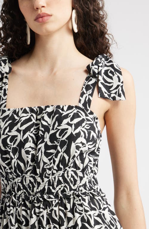 Chelsea28 Tie Strap Floral Print Maxi Dress In Black