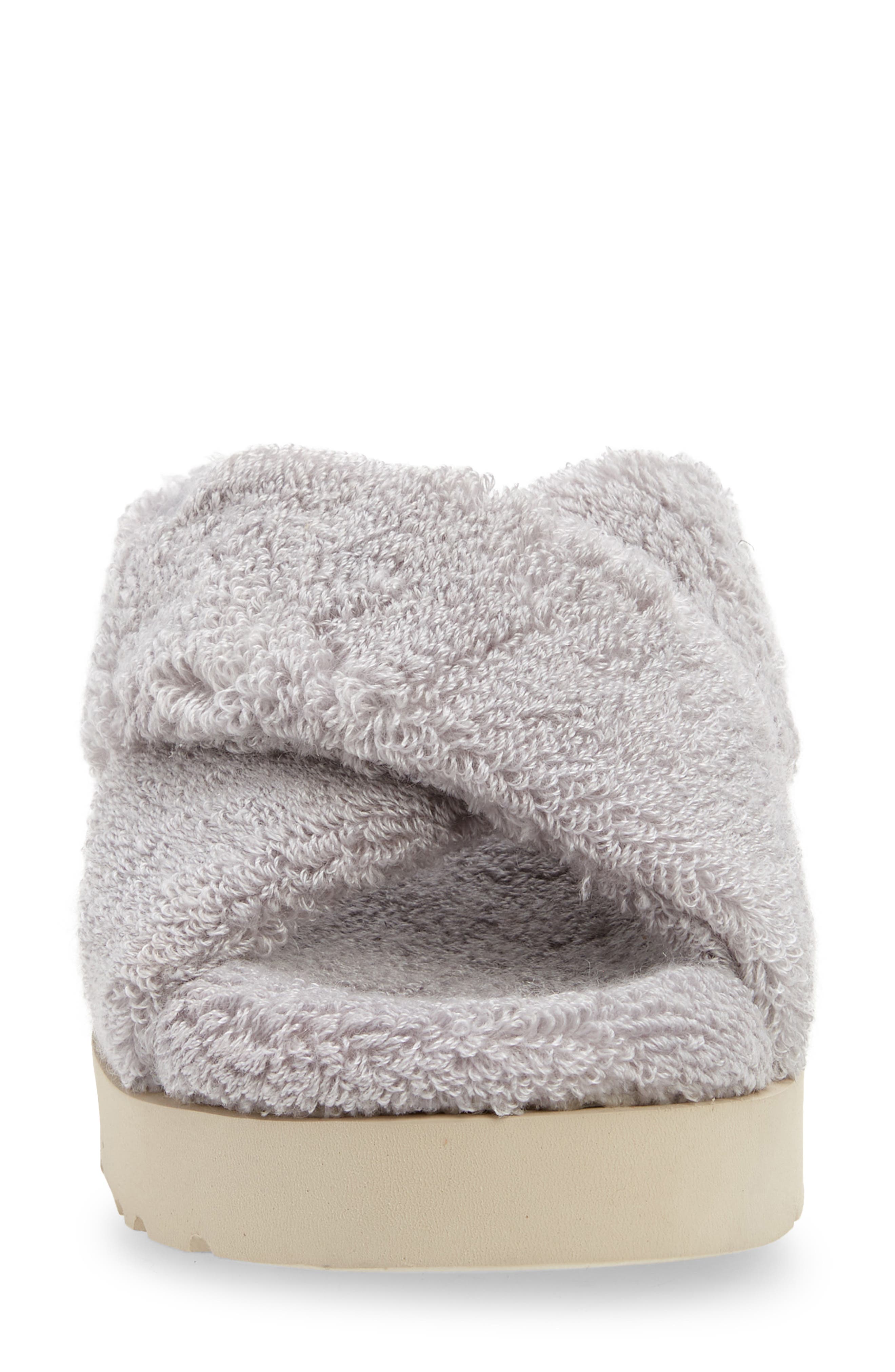 Fuzz Sugar Terry Crossover Slide Slipper, Alternate, color, METAL GREY