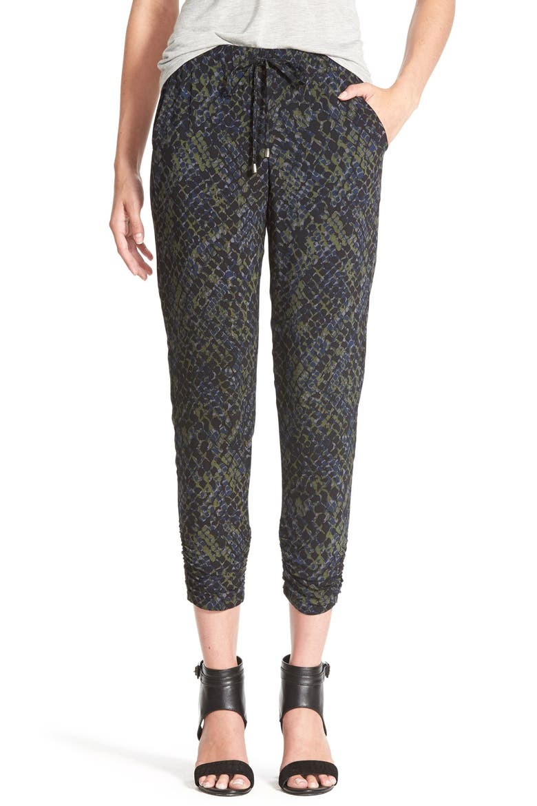 Batik Print Pants, Main, color, OLIVINE