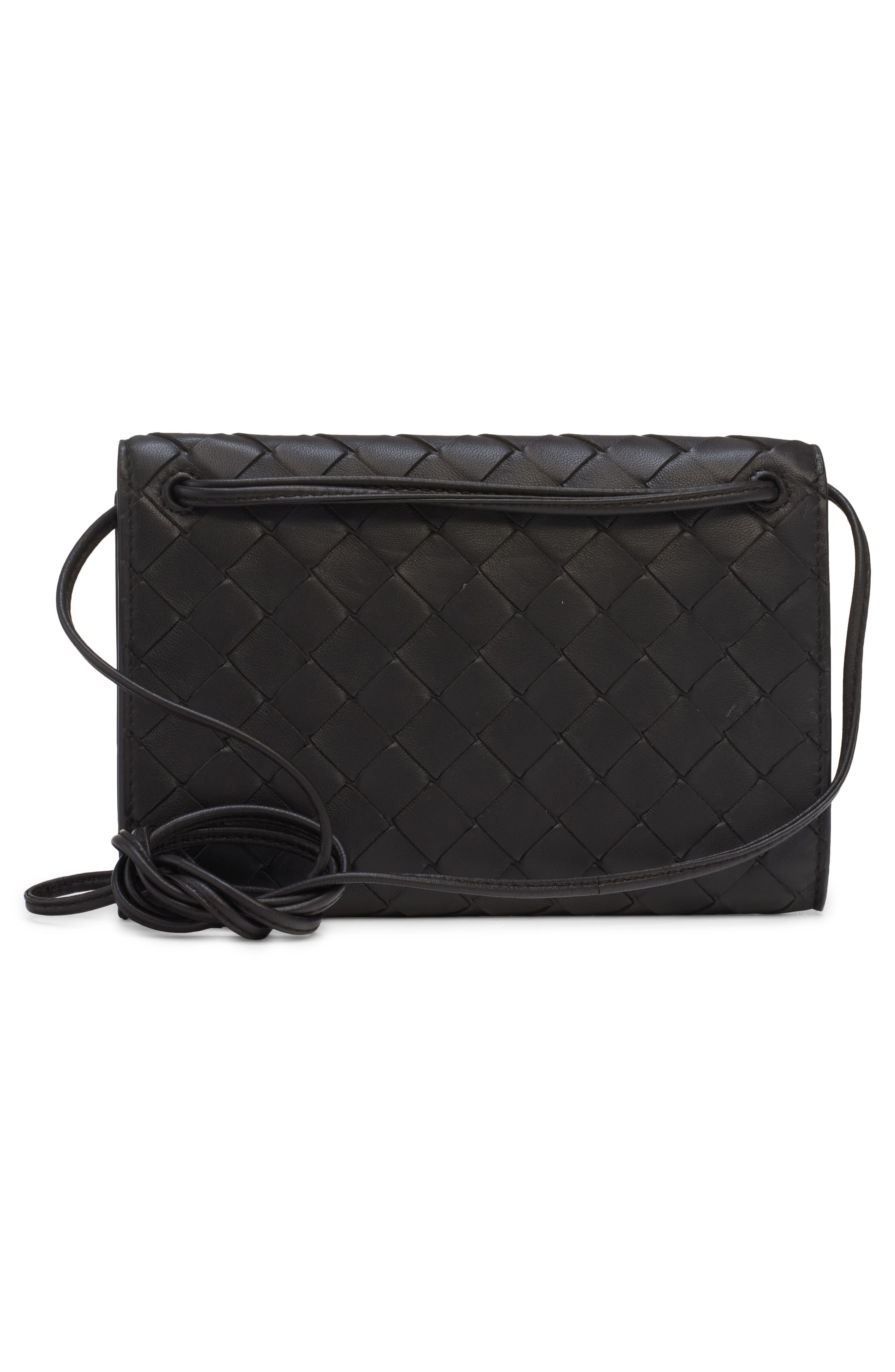 Bottega Veneta Andiamo Intrecciato Lambskin Crossbody Wallet, Alternate, color, 2095 Espresso-Brass V-Si