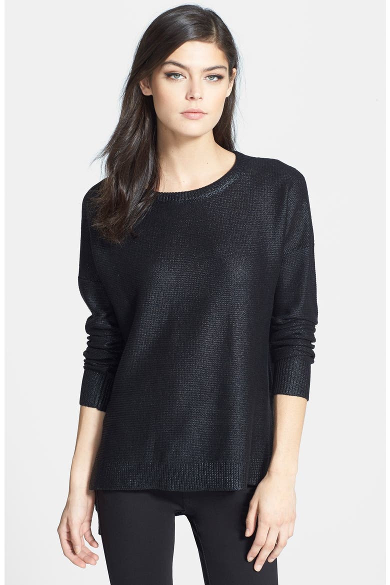 Coated Sweater, Main, color, BLACK FOIL