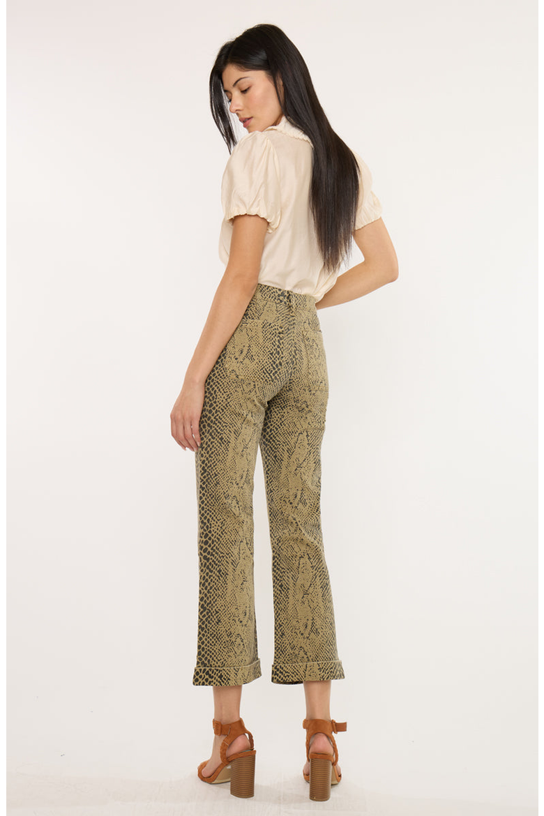 Natalie High Rise Crop Flare Jeans, Alternate, color, Python Print