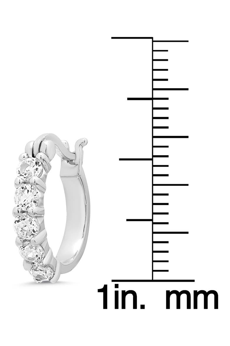 Kids' Cubic Zirconia Hoop Earrings, Alternate, color, SILVER