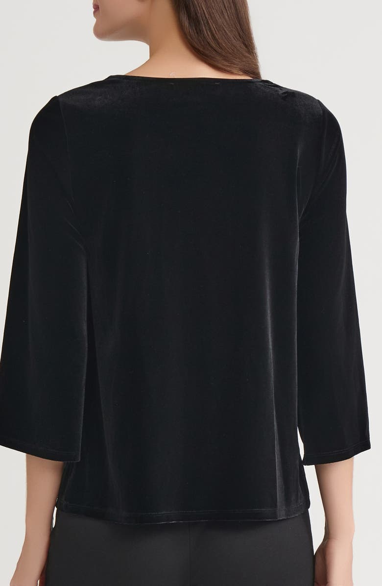 KASPER Cowl Neck Velvet Top, Alternate, color, Black