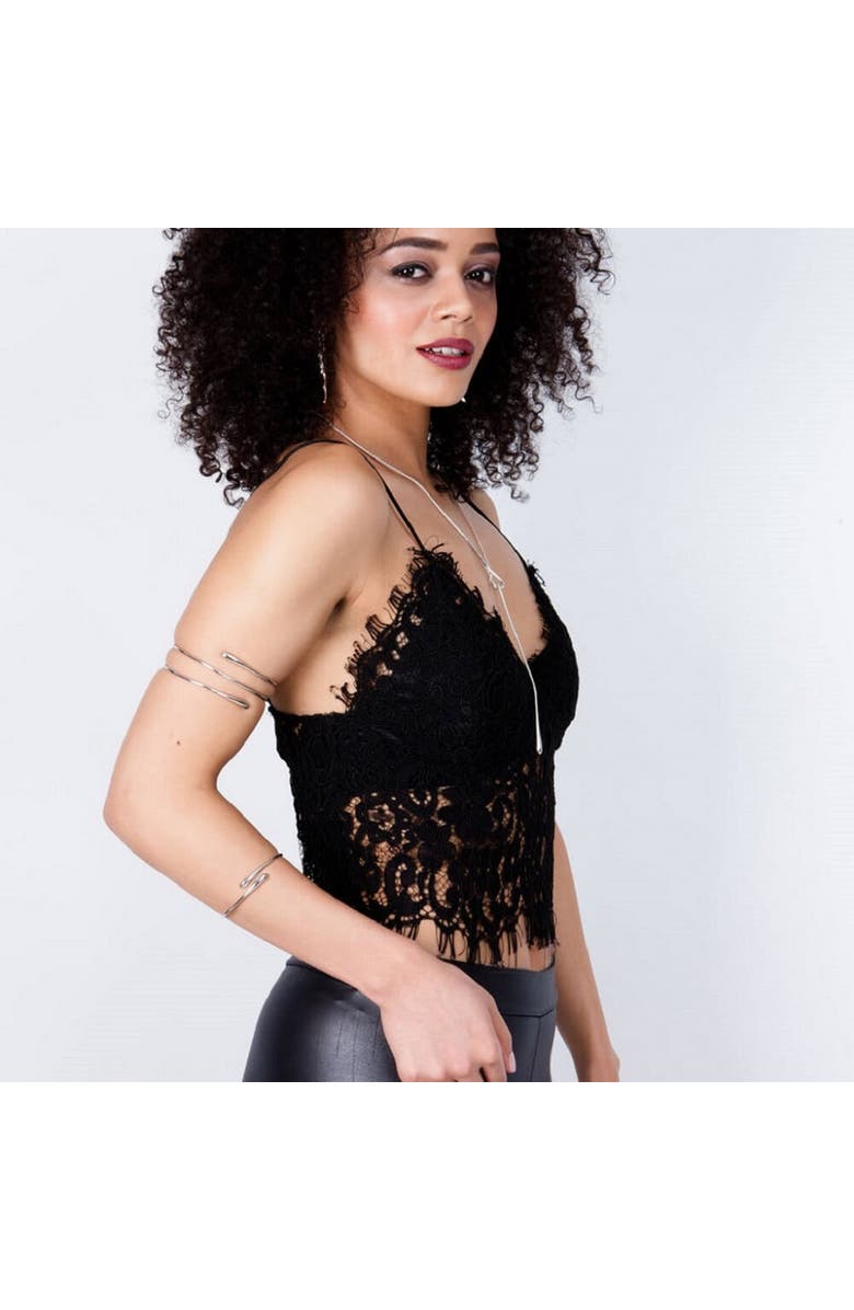 Lucy Quartermaine Cross Open Drop Bangle, Alternate, color, Sterling Silver