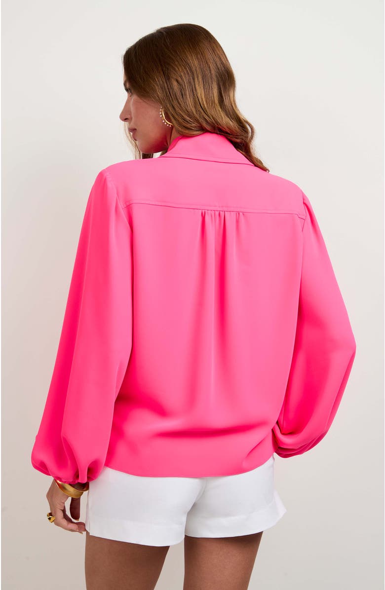 Trina Turk Lambro Peasant Top, Alternate, color, Magenta Milano