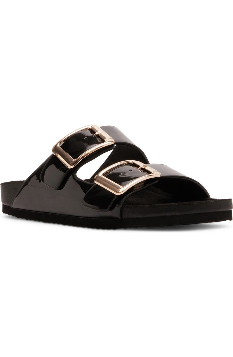 Madden Girl Bodiee Slide Sandal, Main, color, Black Patent