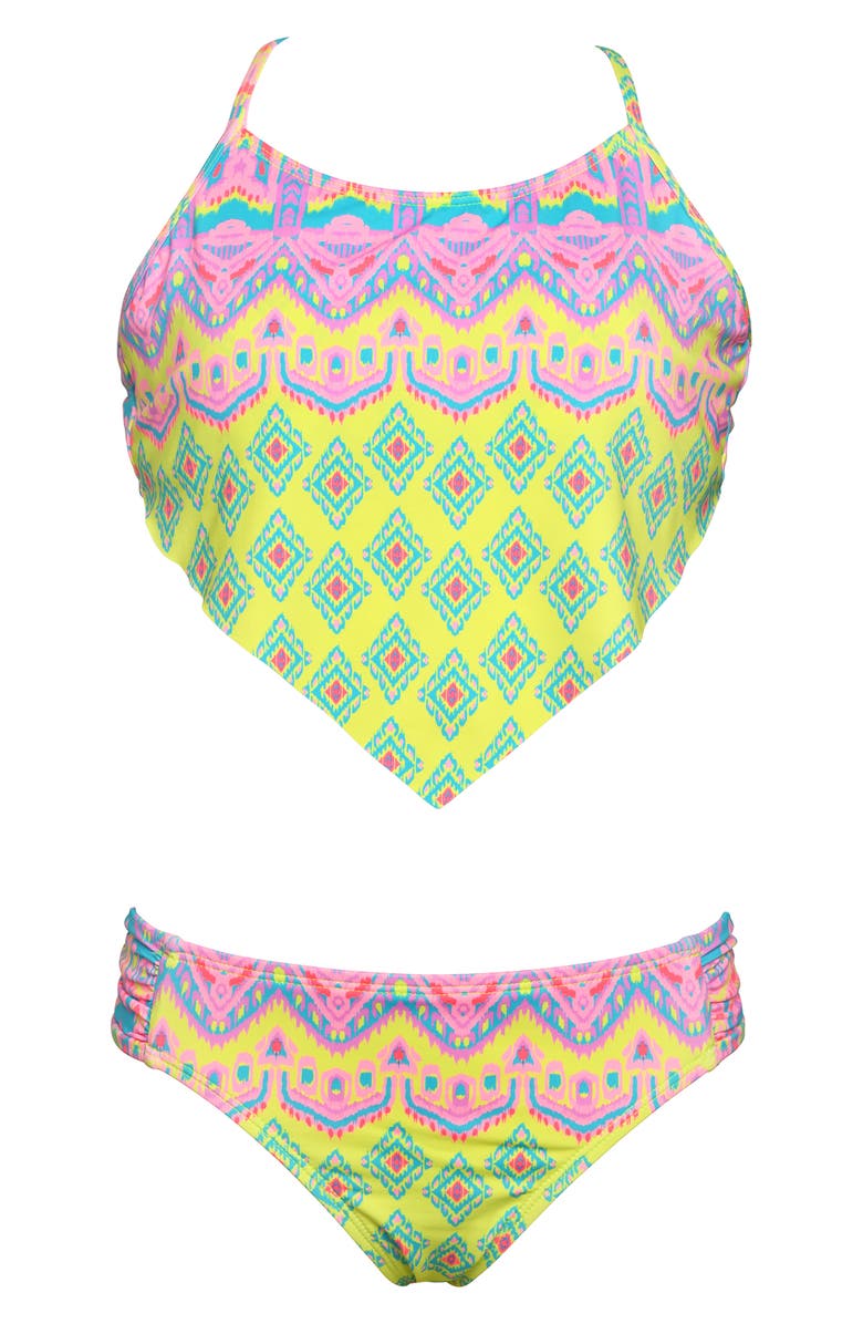 Hobie Kids' Ikat Hankini Two-Piece Swimsuit, Main, color,