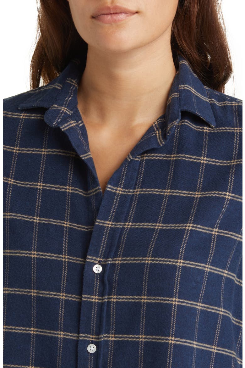 Frank Windowpane Plaid Button-Up Shirt, Alternate, color, NAVY W/ DOUBLE TAN WINDOWPANE