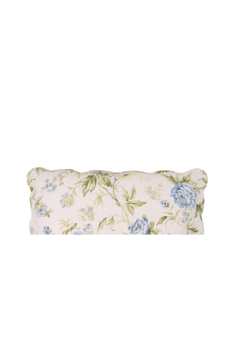 Brianna Flowers 100% Cotton Quilted Standard Pillow Sham 20" x 26", Alternate, color, Beige