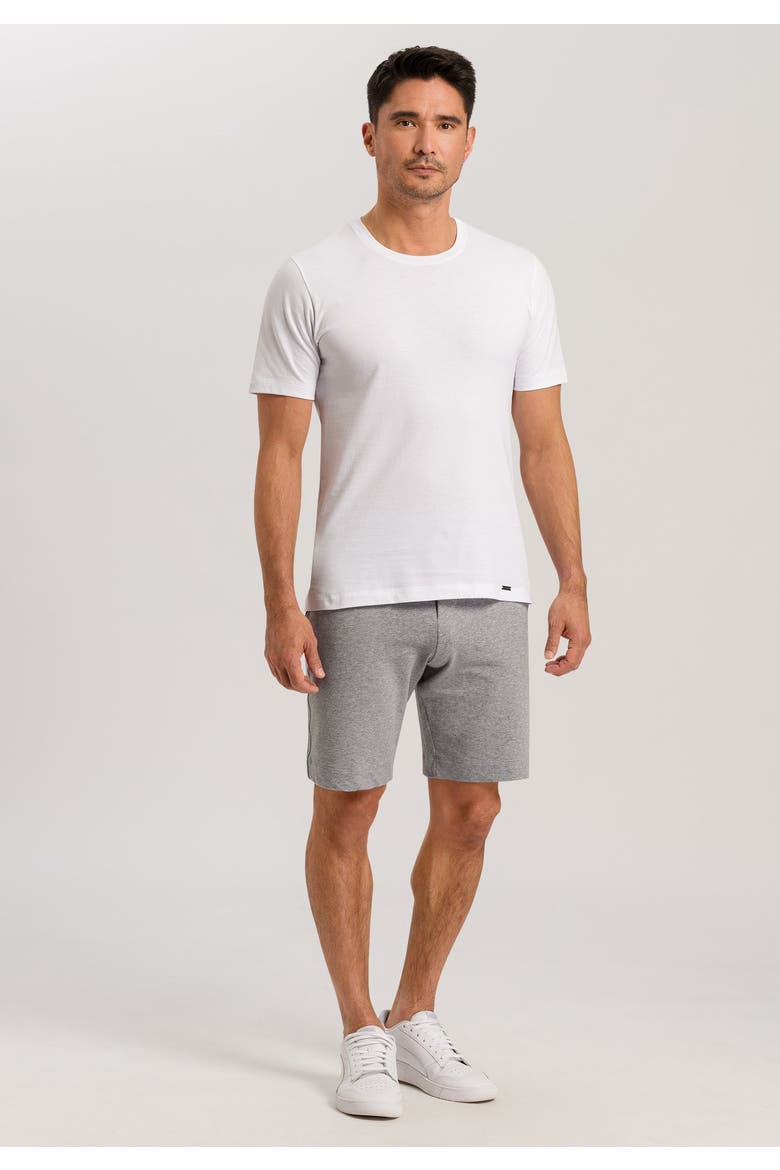 Living Cotton Drawstring Shorts, Alternate, color, Grey Melange