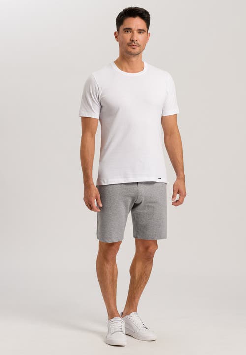 Hanro Living Cotton Drawstring Shorts In Grey Melange