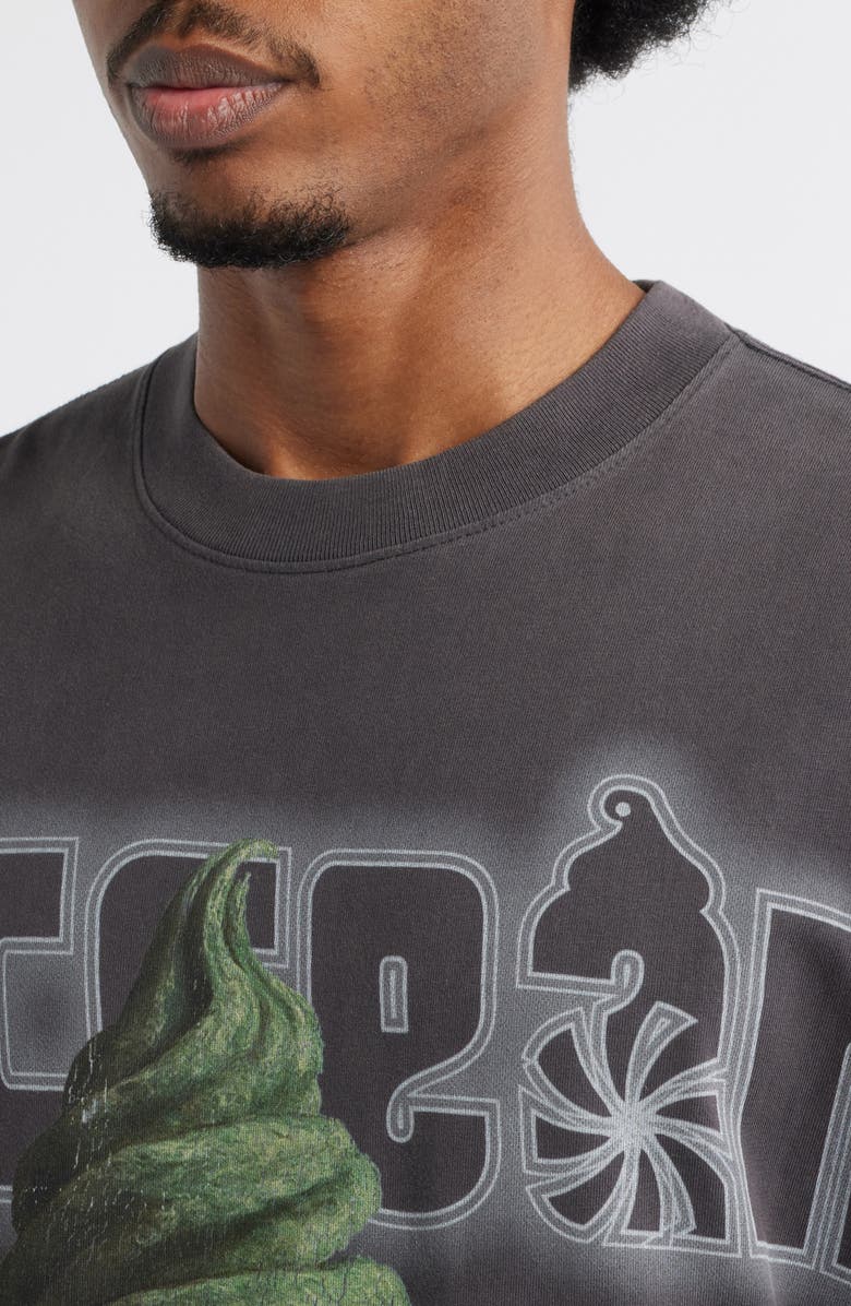 ICECREAM Custard Print Cotton T-Shirt, Alternate, color, Charcoal Art