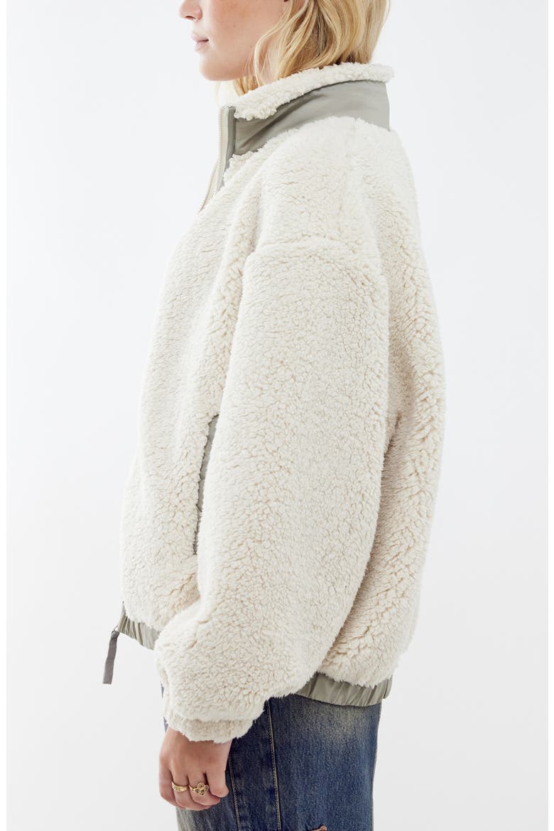 Boxy Fleece Jacket, Alternate, color, ECRU