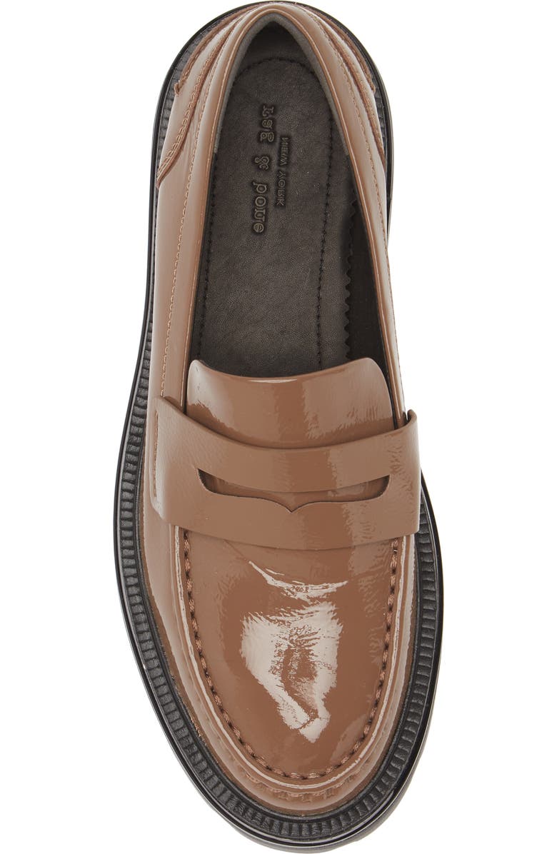 rag & bone Quinn Platform Penny Loafer, Alternate, color, Taupept