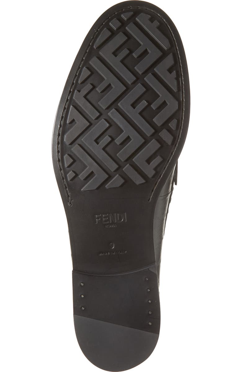 Fendi FF Metal Loafer, Alternate, color, Nero