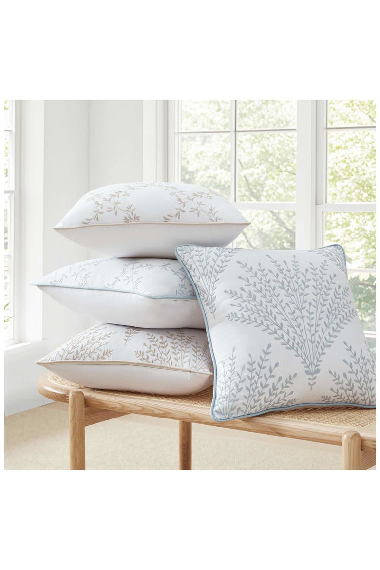 Blooming Trellis Cotton Decorative Pillow, Alternate, color, WHITE/ FEATHER