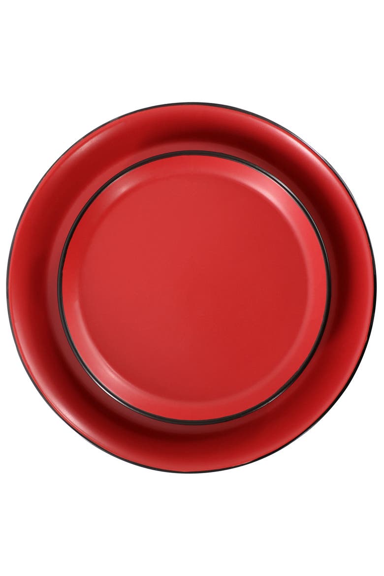 Bacarra 16 Piece Stoneware Dinnerware Set, Alternate, color, Black