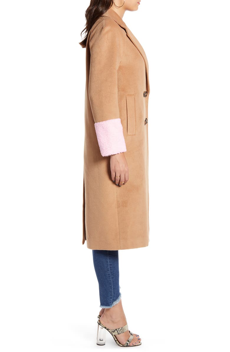 Mural Colorblock Double Breasted Coat, Alternate, color, 