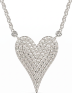 Bliss Diamond 1Ct Heart shape Natural Diamond Pave Pendant in or Gold