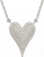 Bliss Diamond 1Ct Heart shape Natural Diamond Pave Pendant in or Gold