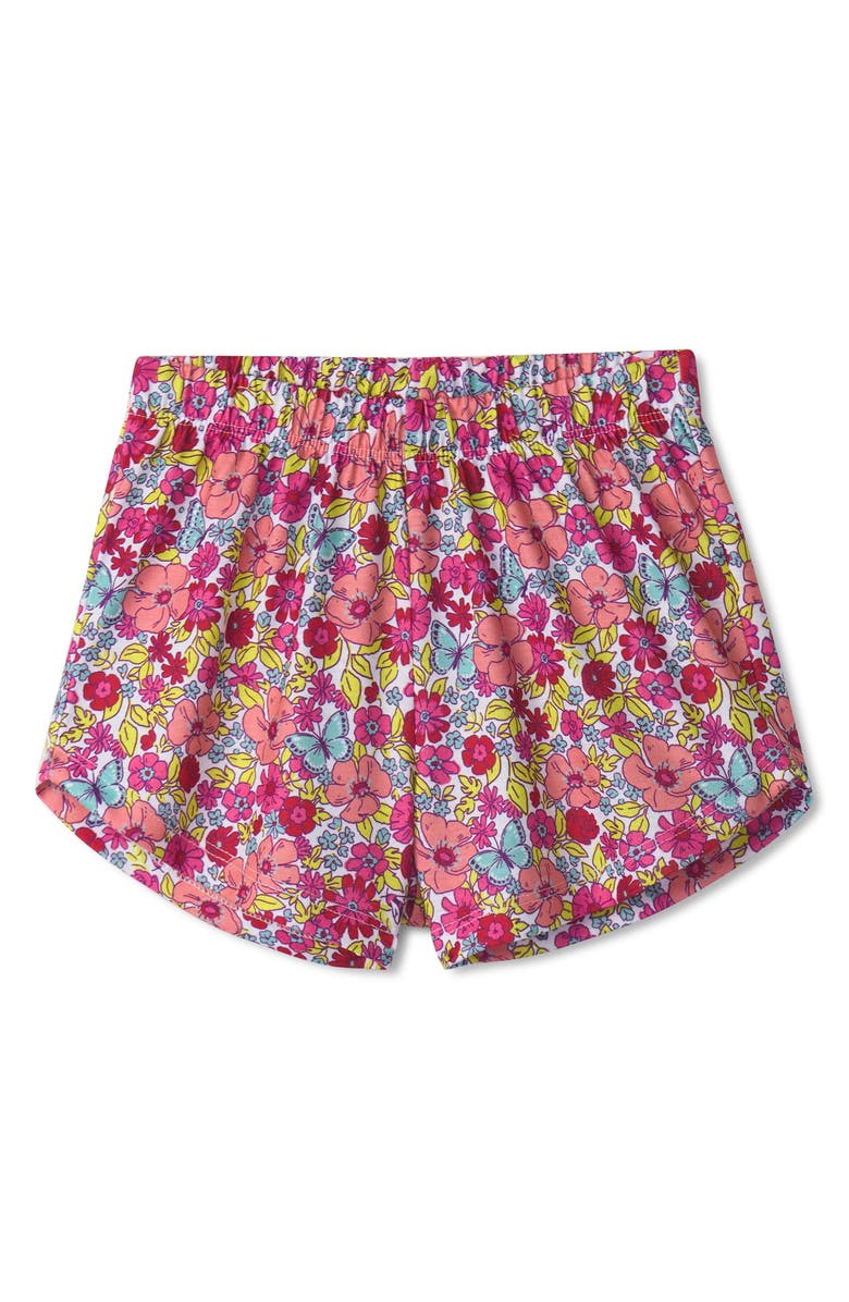 Hatley Kids' Groovy Flowers Two-Piece Short Pajamas, Alternate, color, Flamingo Pink