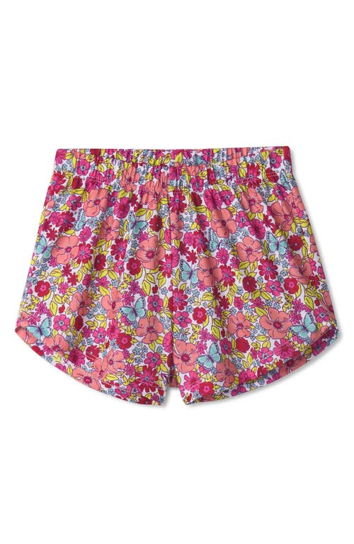 Hatley Kids' Groovy Flowers Two-piece Short Pajamas In Flamingo Pink