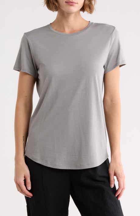 Vince Crewneck Shirt Tail T-Shirt