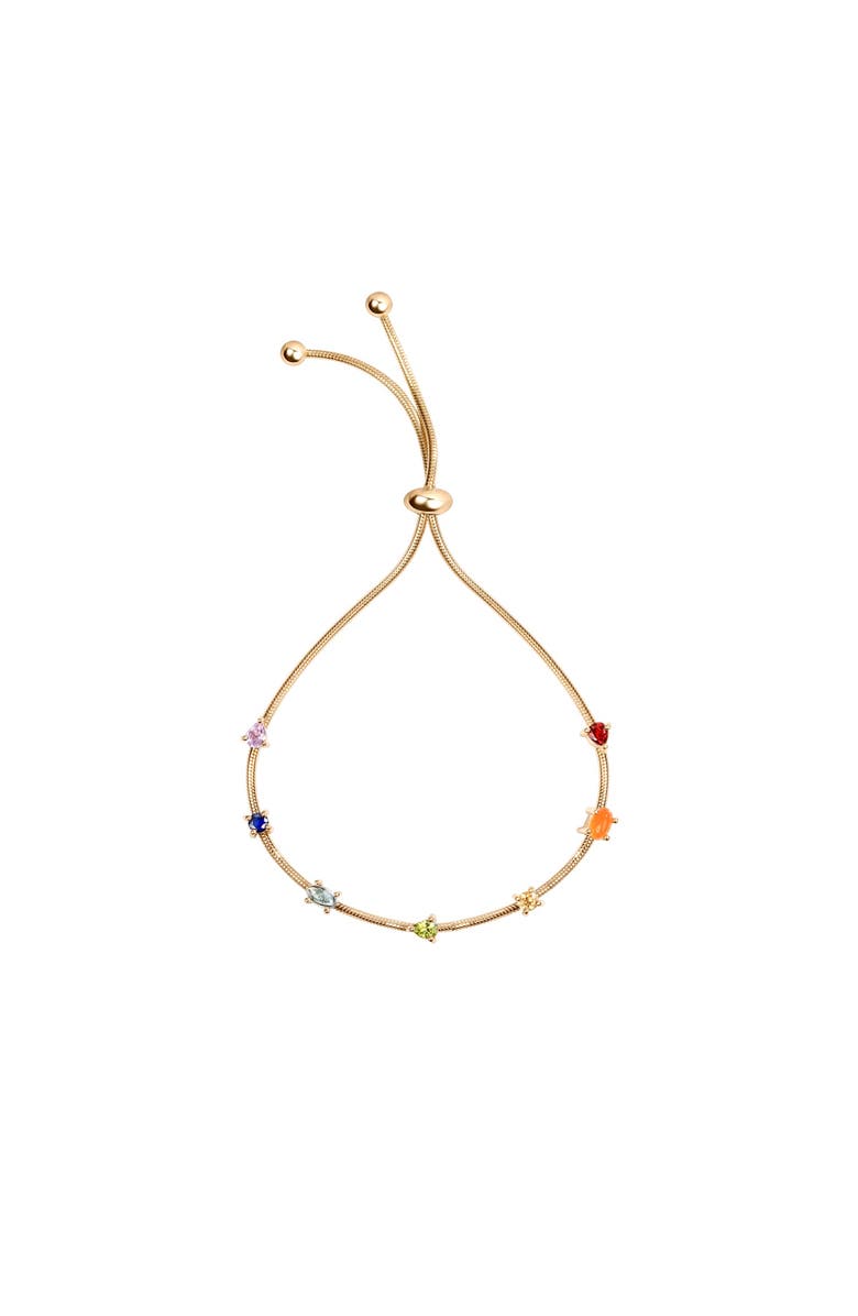 Karma and Luck Careful Alignment - Gold Plated 7 Stones Chakra Bracelet, Main, color, Gold/Multicolor