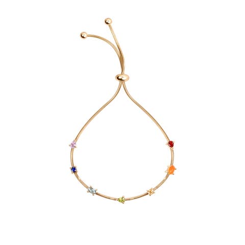Careful Alignment - Gold Plated 7 Stones Chakra Bracelet
