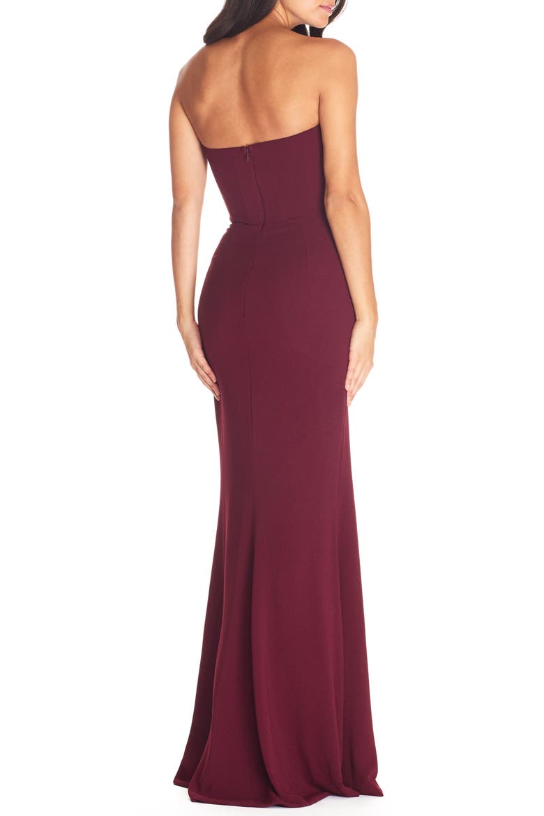 Fernanda Strapless Evening Gown, Alternate, color, BURGUNDY