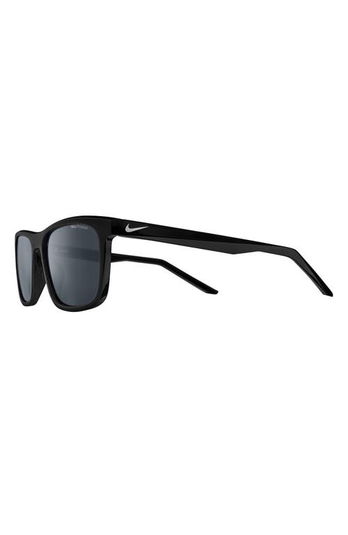 Nike Embar 56mm Polarized Square Sunglasses In Black