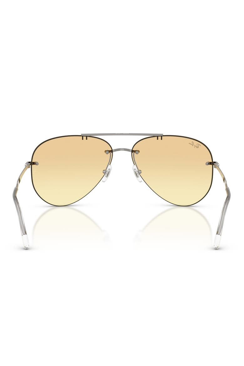 62mm Oversize Pilot Sunglasses, Alternate, color, GUNMETAL / YELLOW GRAY