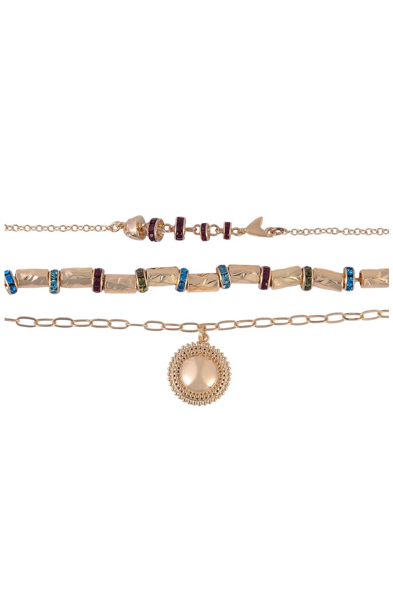 Crystal Layered Chain Necklace, Alternate, color, GOLD MULTI