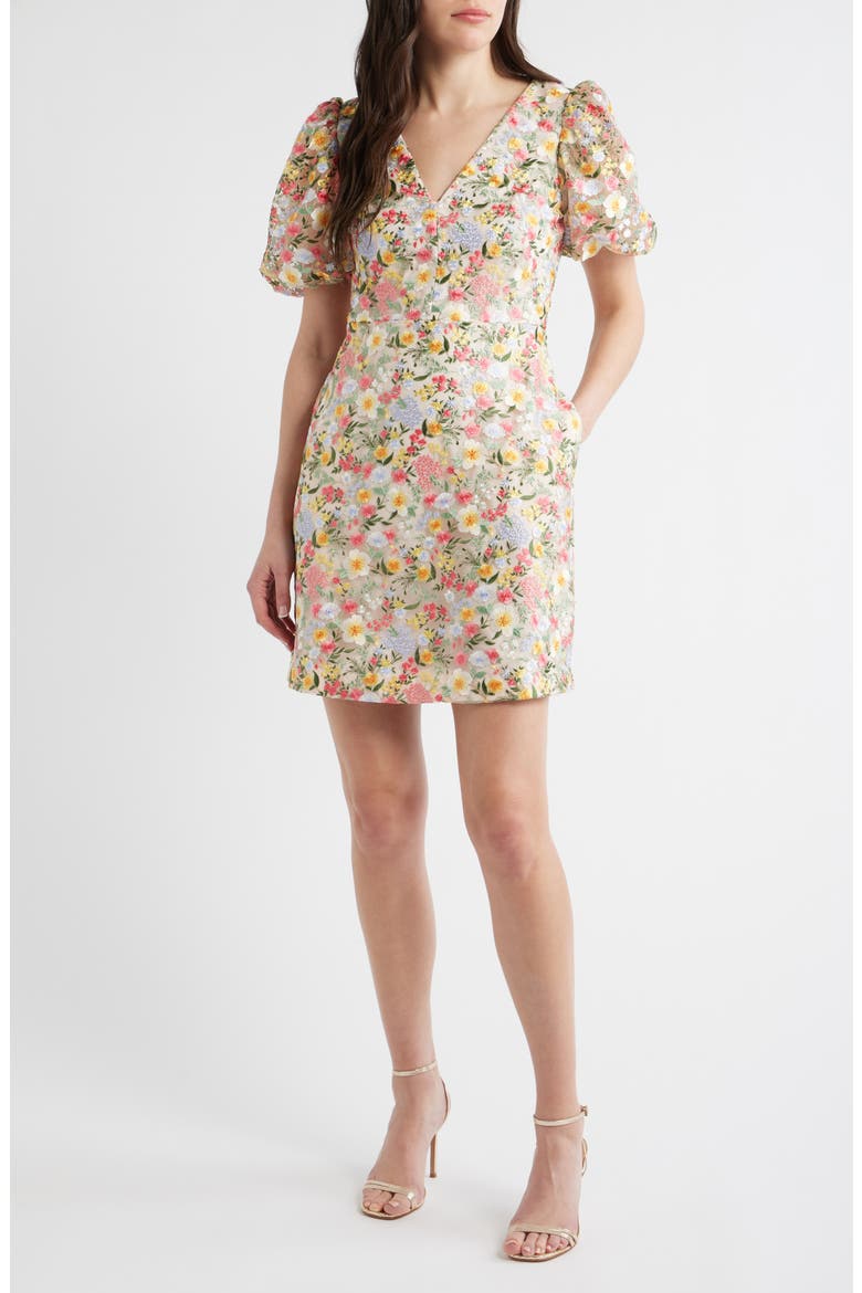 embroidered cocktail dress Tulle With Floral Print Mac Duggal. Lillian Embroidered Cocktail Dress -
