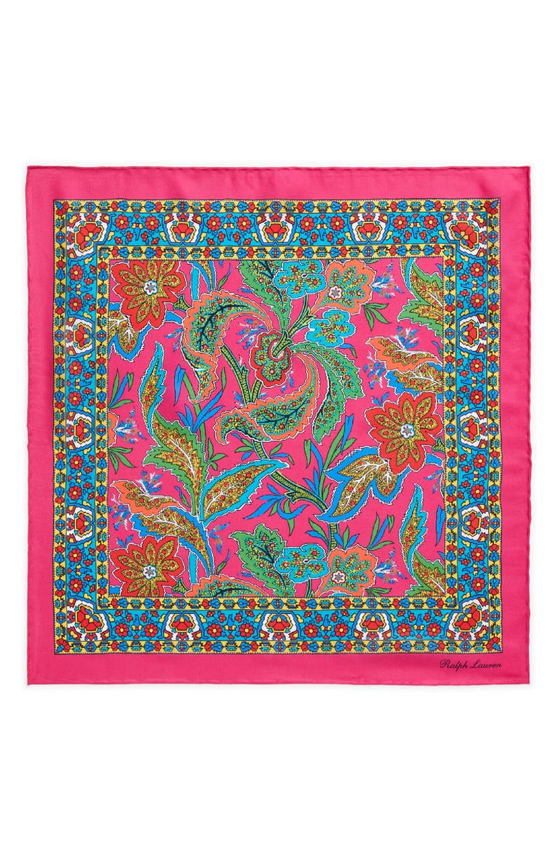 Ralph Lauren Purple Label Ainsley Choppa Print Silk Pocket Square, Alternate, color,