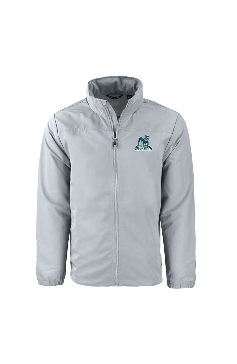 Cutter & Buck Men's Cutter & Buck  Gray Citadel Bulldogs Vault Charter Eco Recycled Full-Zip Jacket, Alternate, color, 