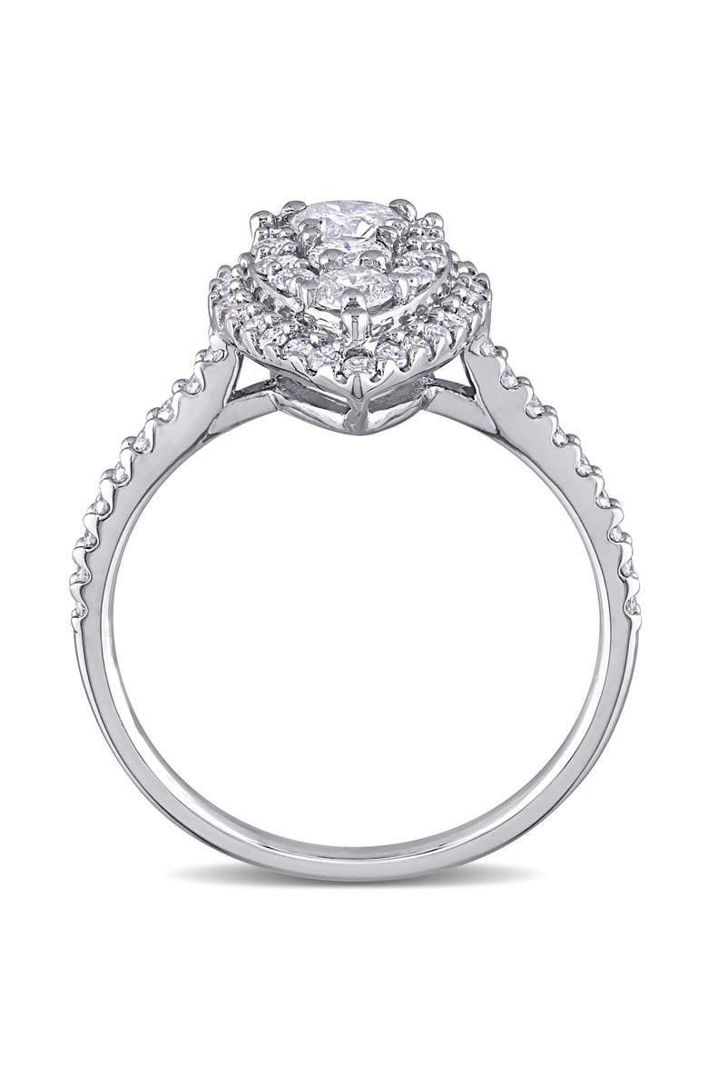 Julianna B. Diamond Composite Pear Halo Ring 10k, Alternate, color, 10K White Gold